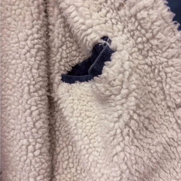 Vintage Men's Blue Sherpa-Lined Denim Jacket - Picture 7 of 14